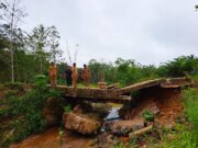 Miris, Jembatan Utama Mulya Rejo Ambruk, Pemdes Minta Tanggap Darurat